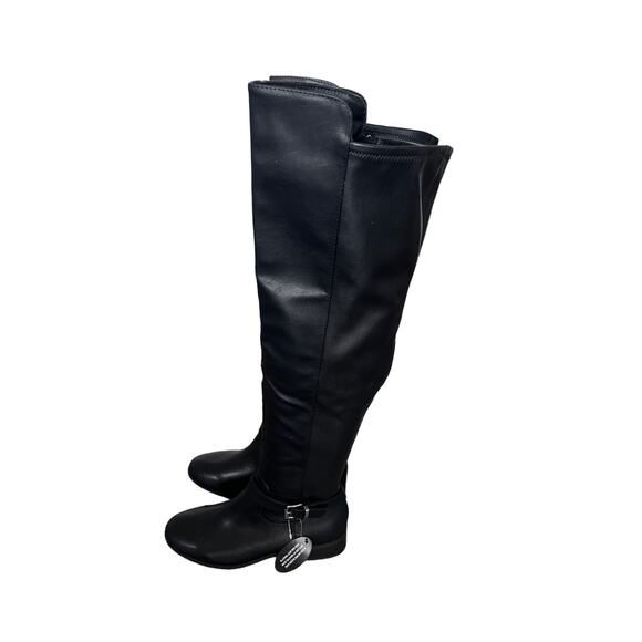 STYLE & CO WOMENS 'CHARLAA' BUCKLED OVER-THE-KNEE BLACK SMOOTH BOOTS SIZE 7M NEW - Picture 6 of 11
